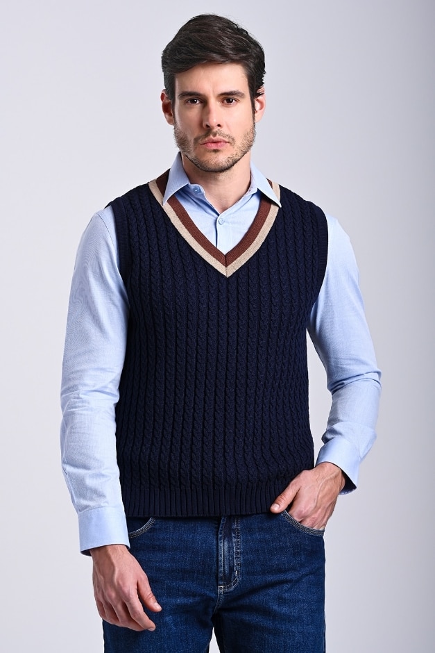 colete tricot gola alta