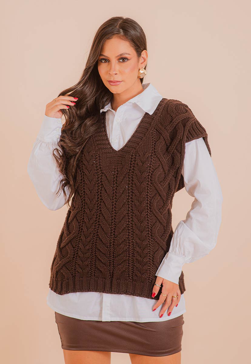 colete tricot argyle