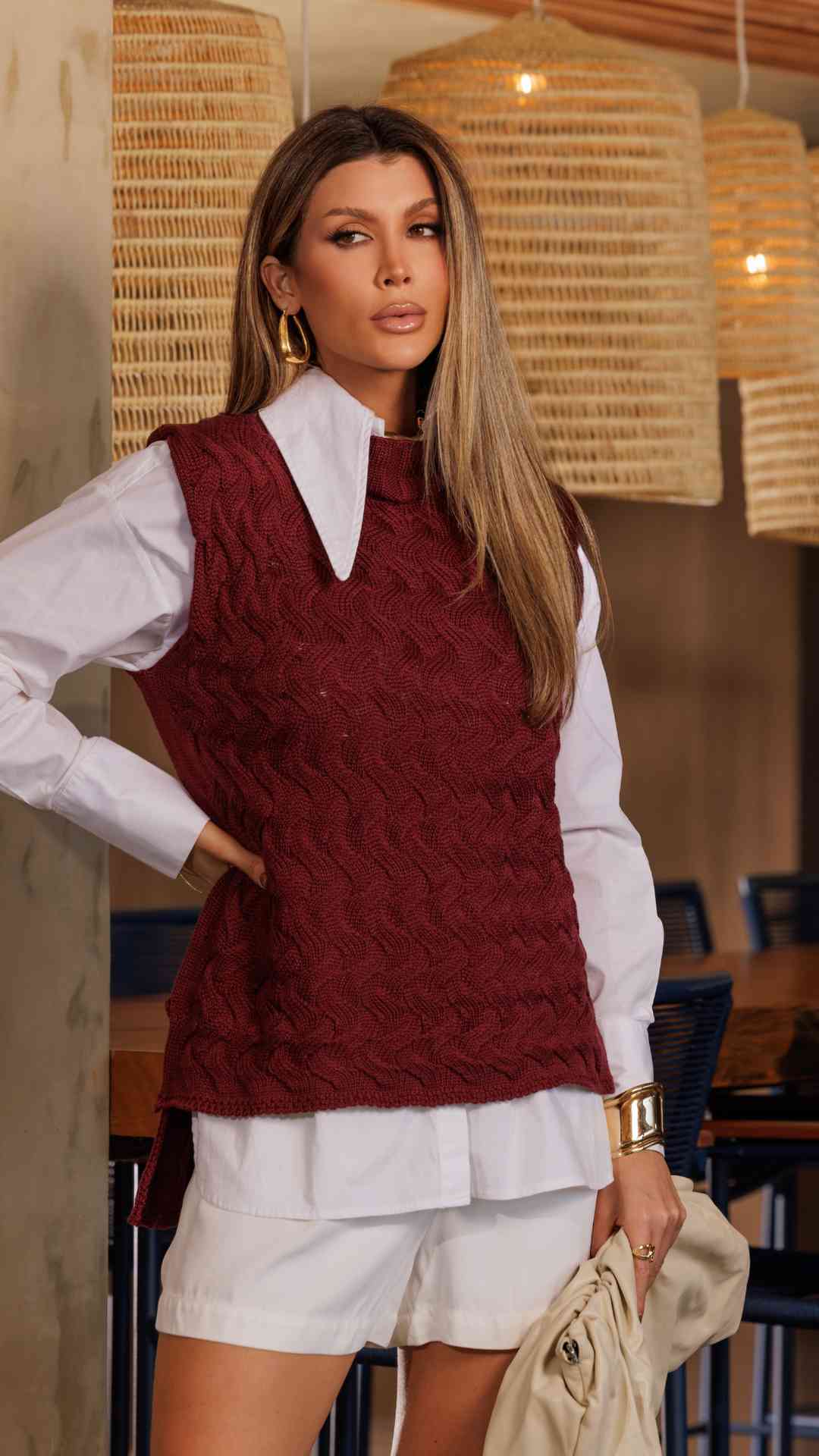 colete tricot argyle