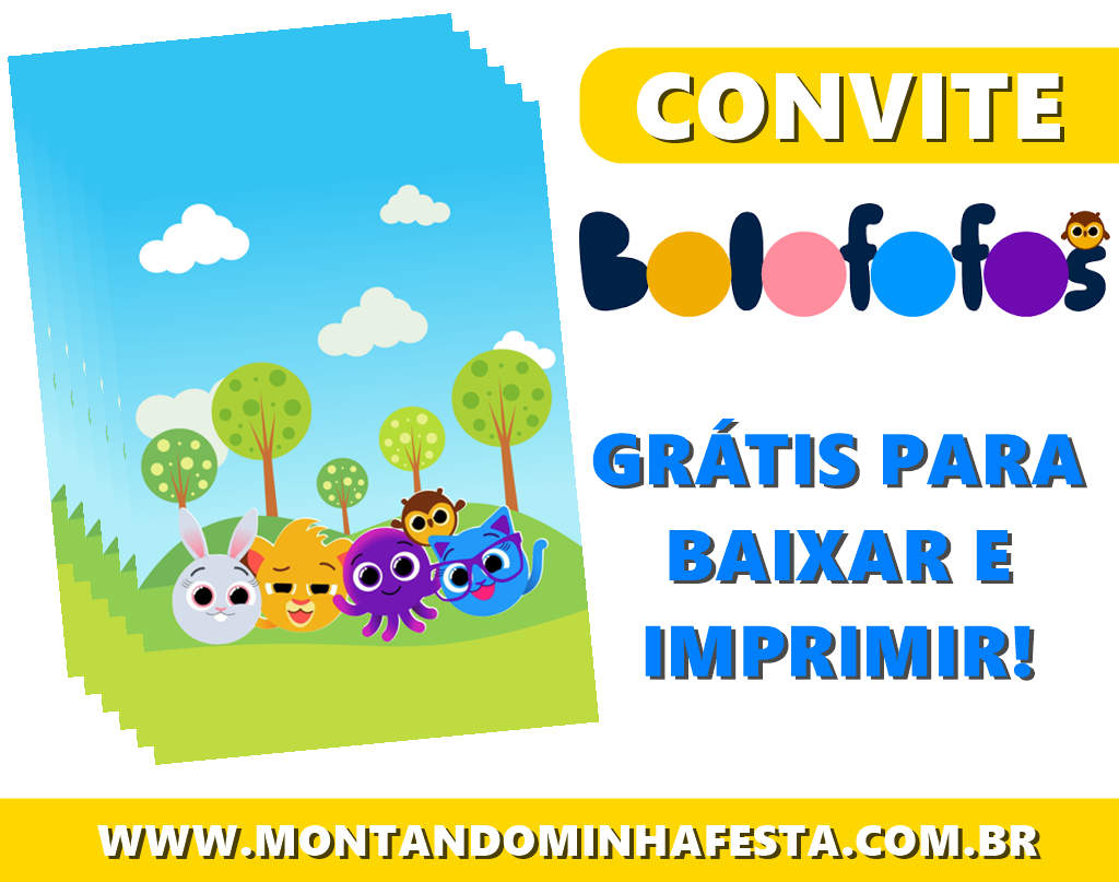personalizar convite Bolofofos