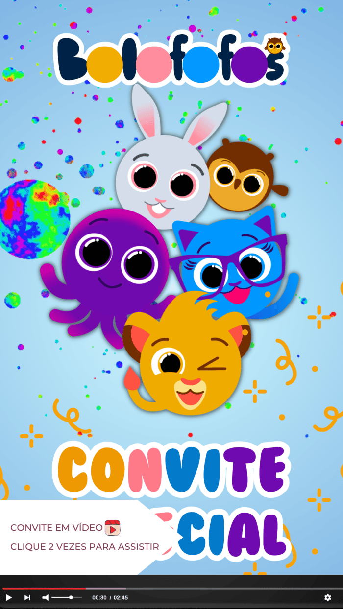 convite virtual Bolofofos WhatsApp