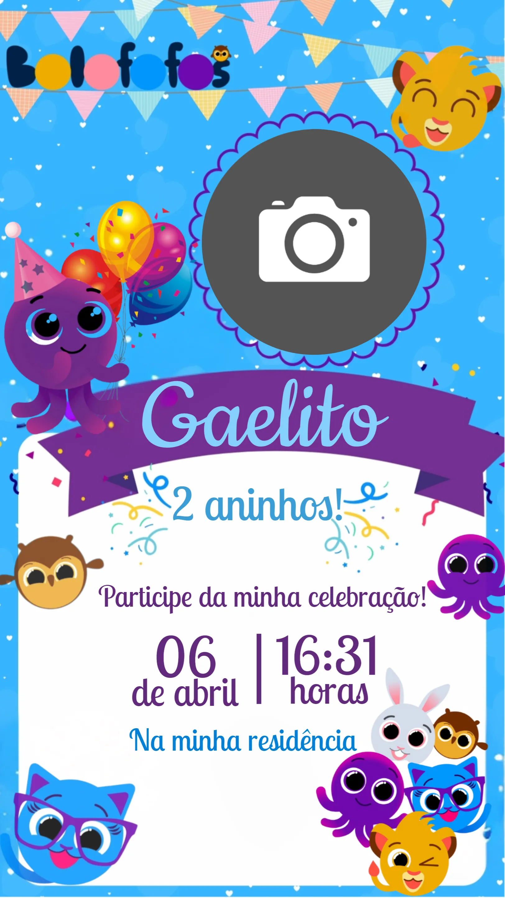 ideias convite Bolofofos
