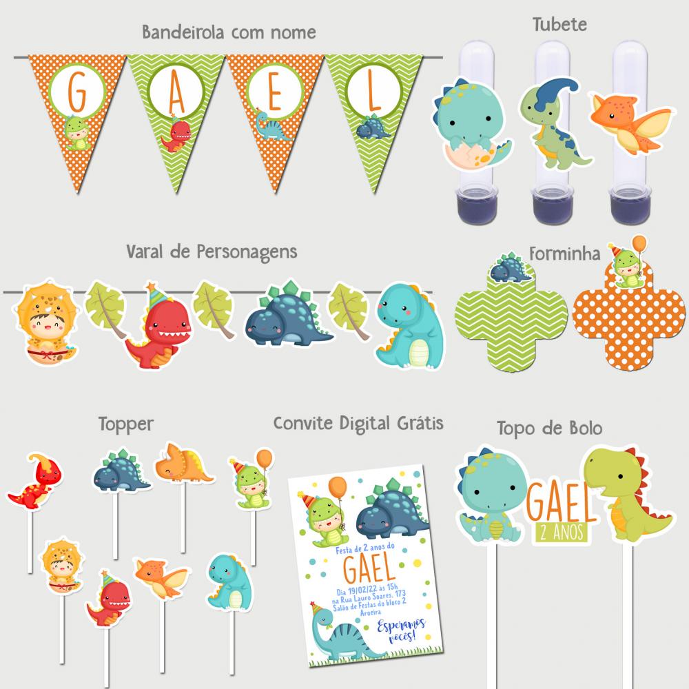 template convite aniversário dinossauro