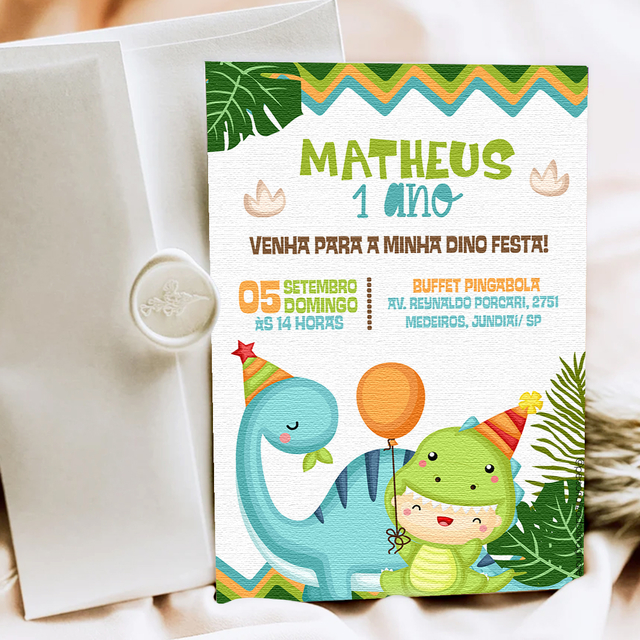 template convite aniversário dinossauro