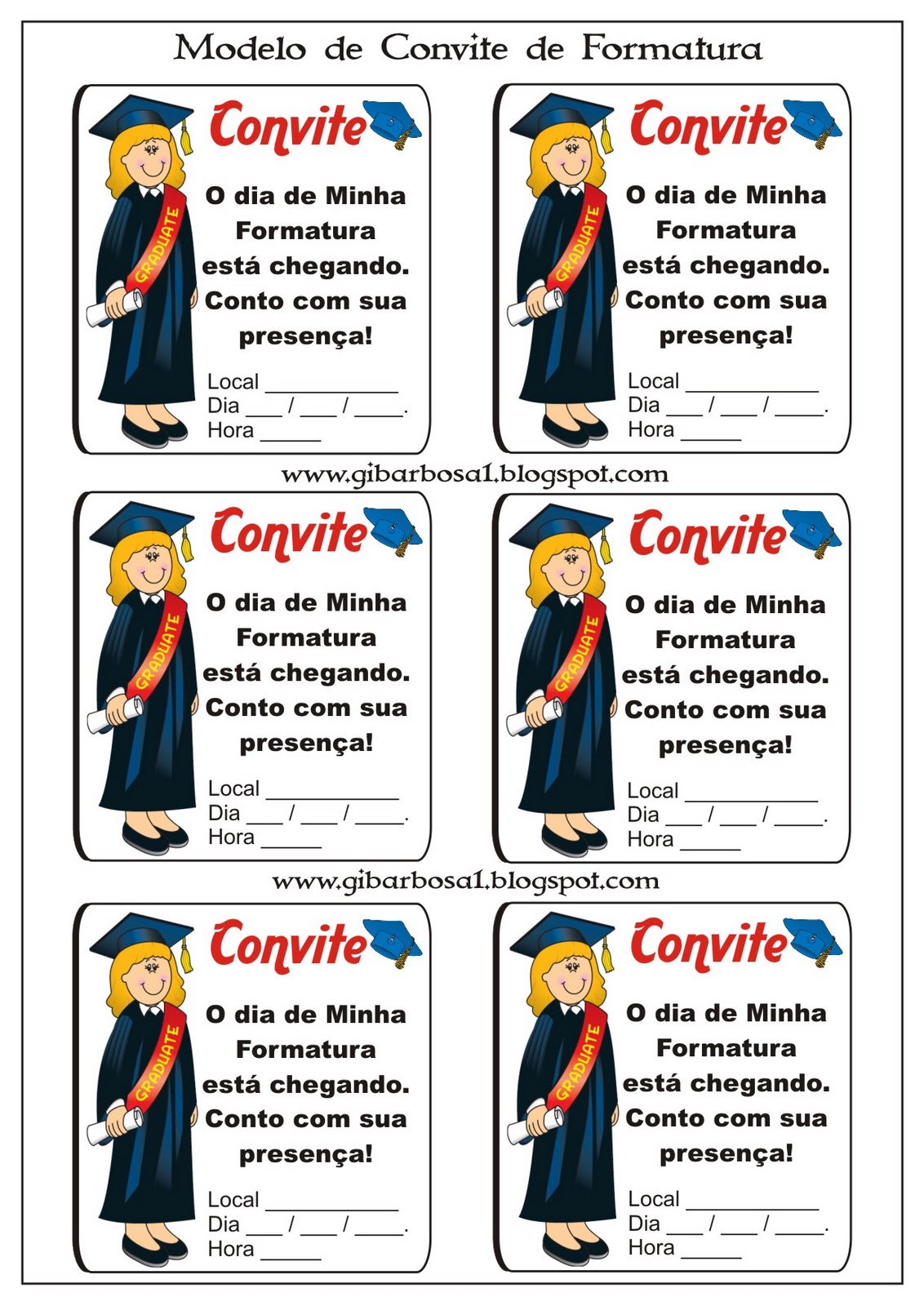 modelos de convite de formatura