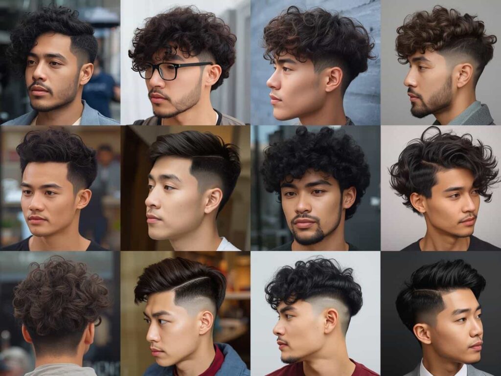 corte cacheado masculino clássico
