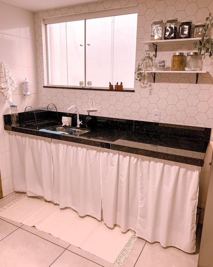 cortina oxford para cozinha