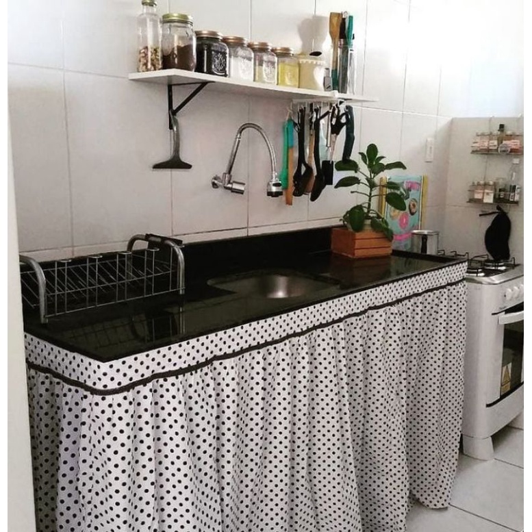 cortina para bancada de cozinha