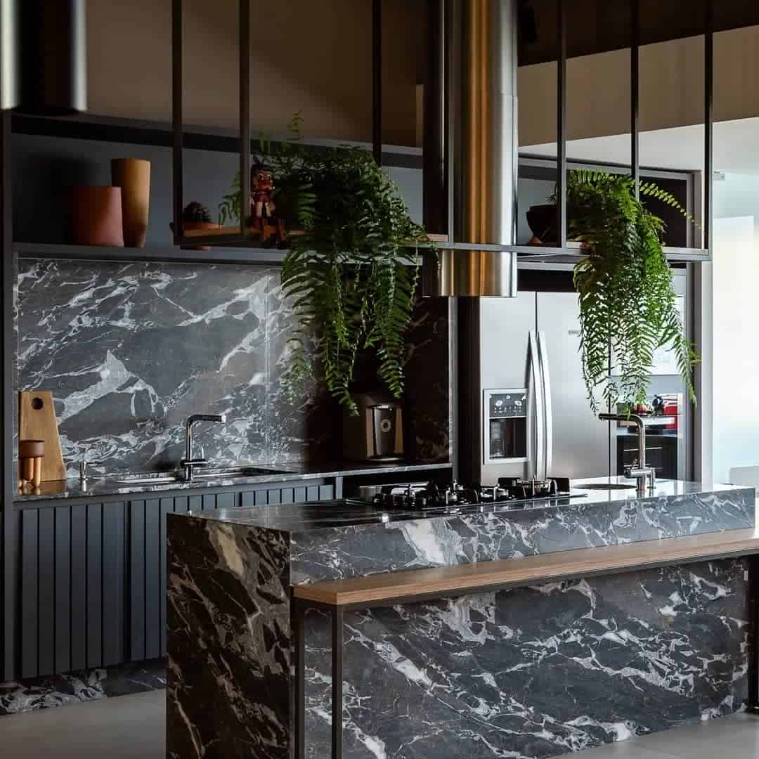 cozinha preta e cinza moderna