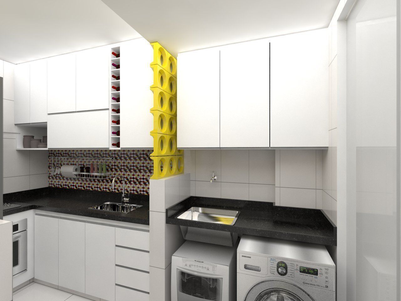 lavanderia na cozinha apartamento