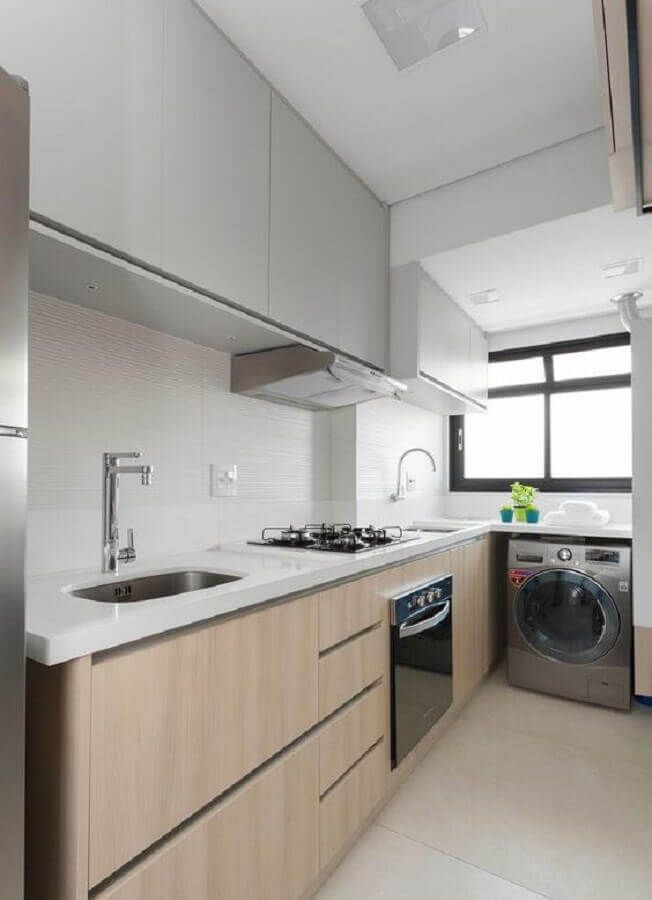 espaço pequeno cozinha lavanderia