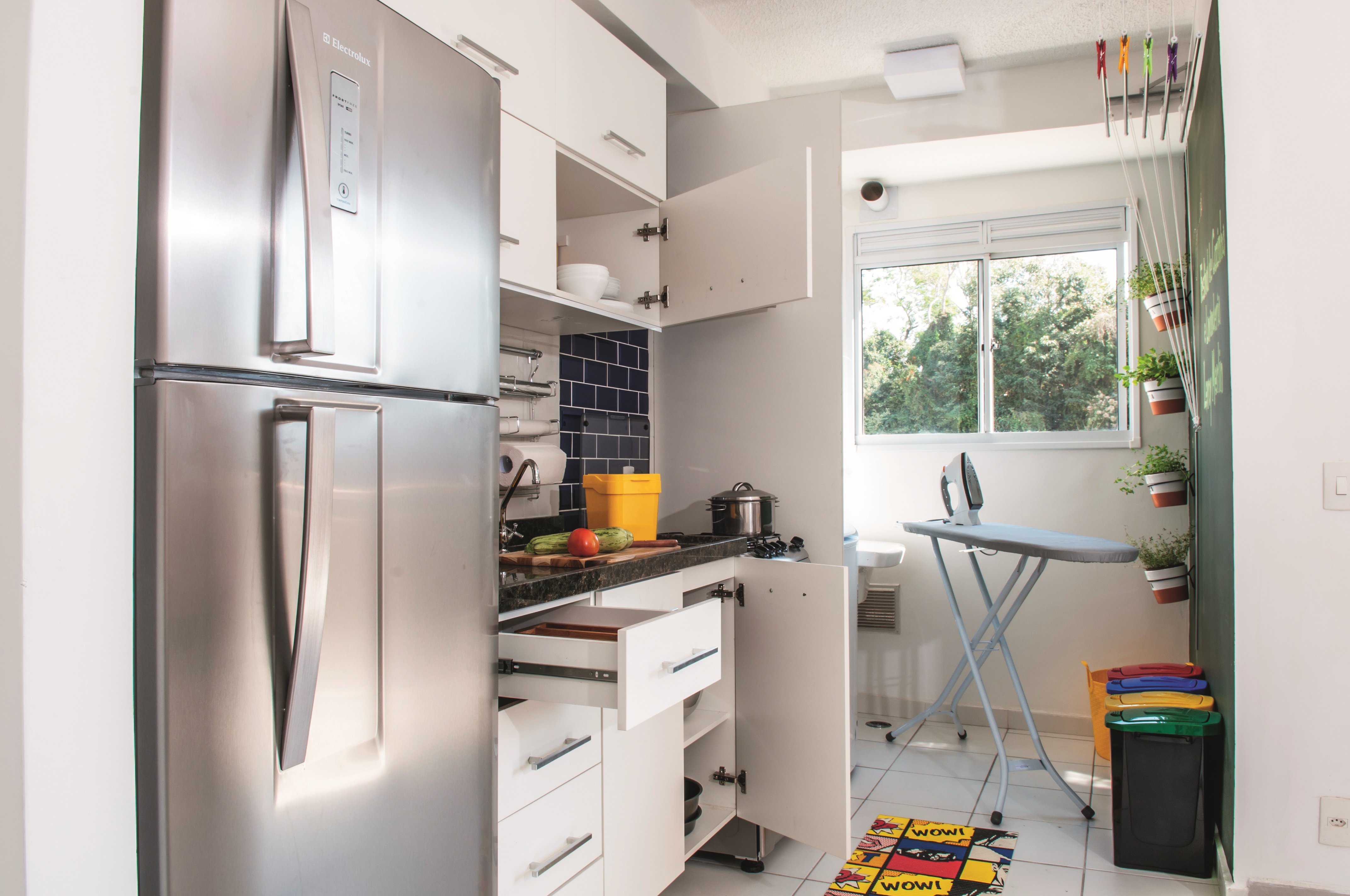 otimização espaço cozinha lavanderia