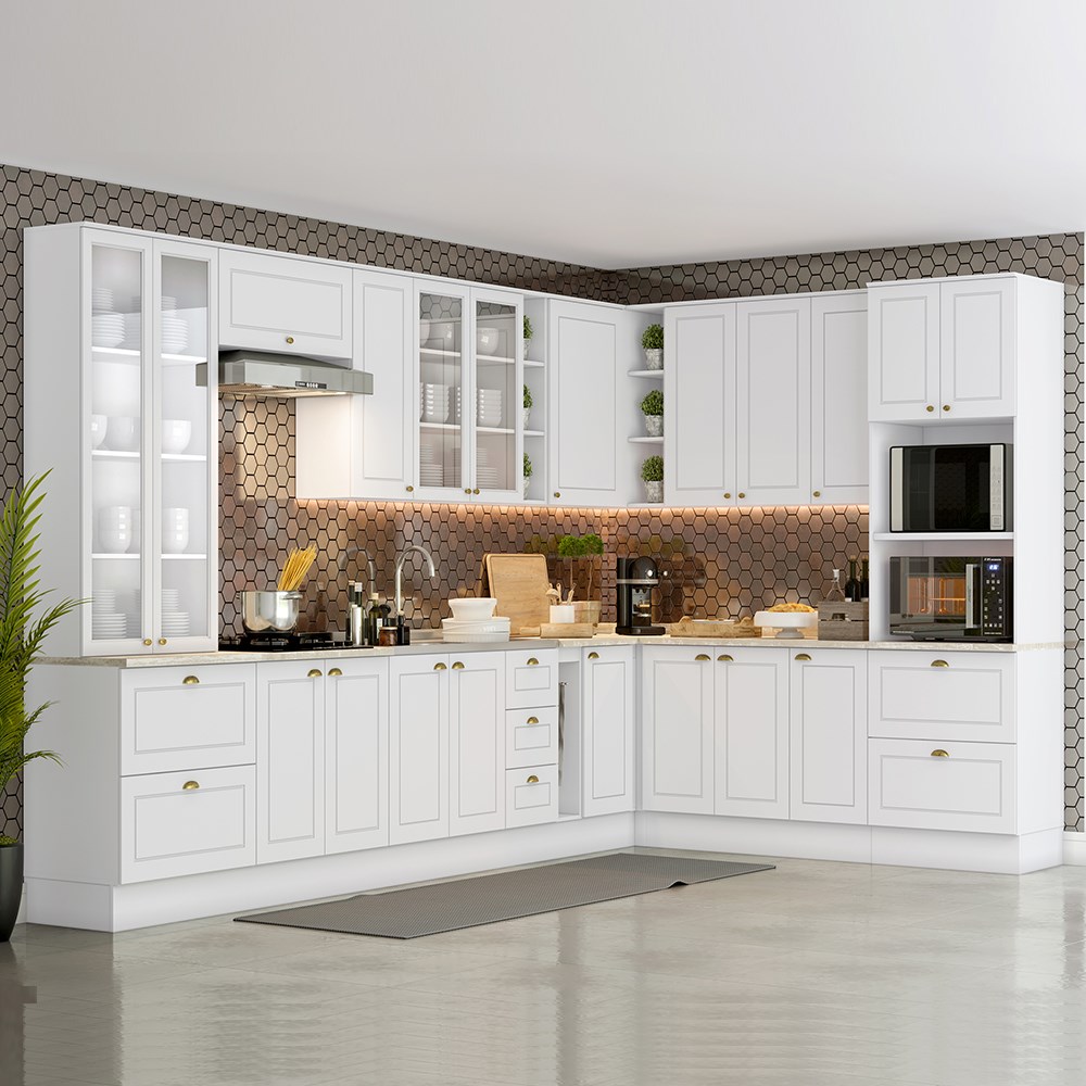 organização cozinha de canto