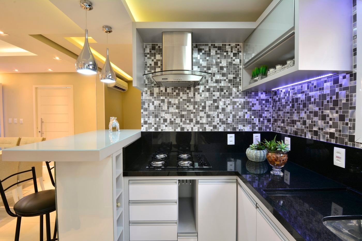 design de cozinha com mármore
