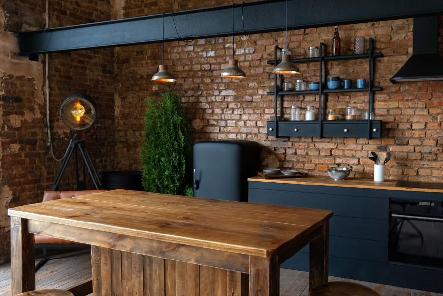 cozinha estilo industrial decorada