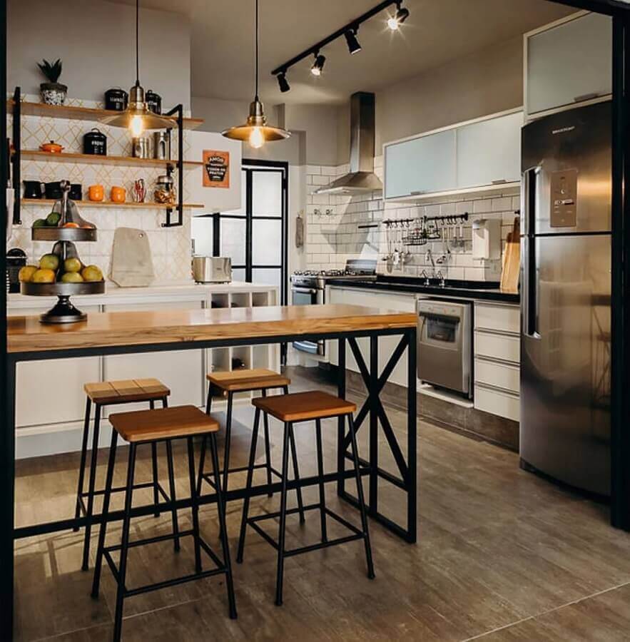 cozinha industrial minimalista
