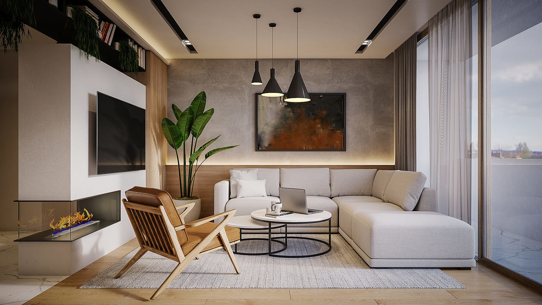 home office na sala de estar
