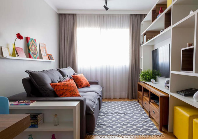 decoração sala apartamento pequeno