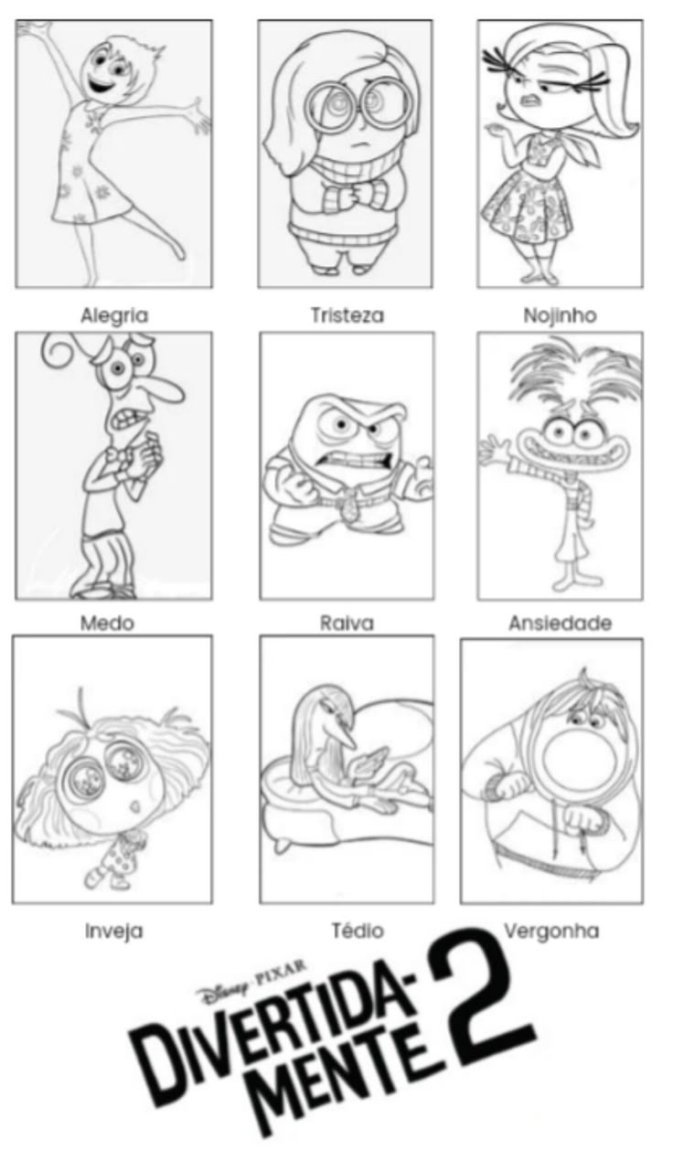 desenhos de sentimentos para imprimir