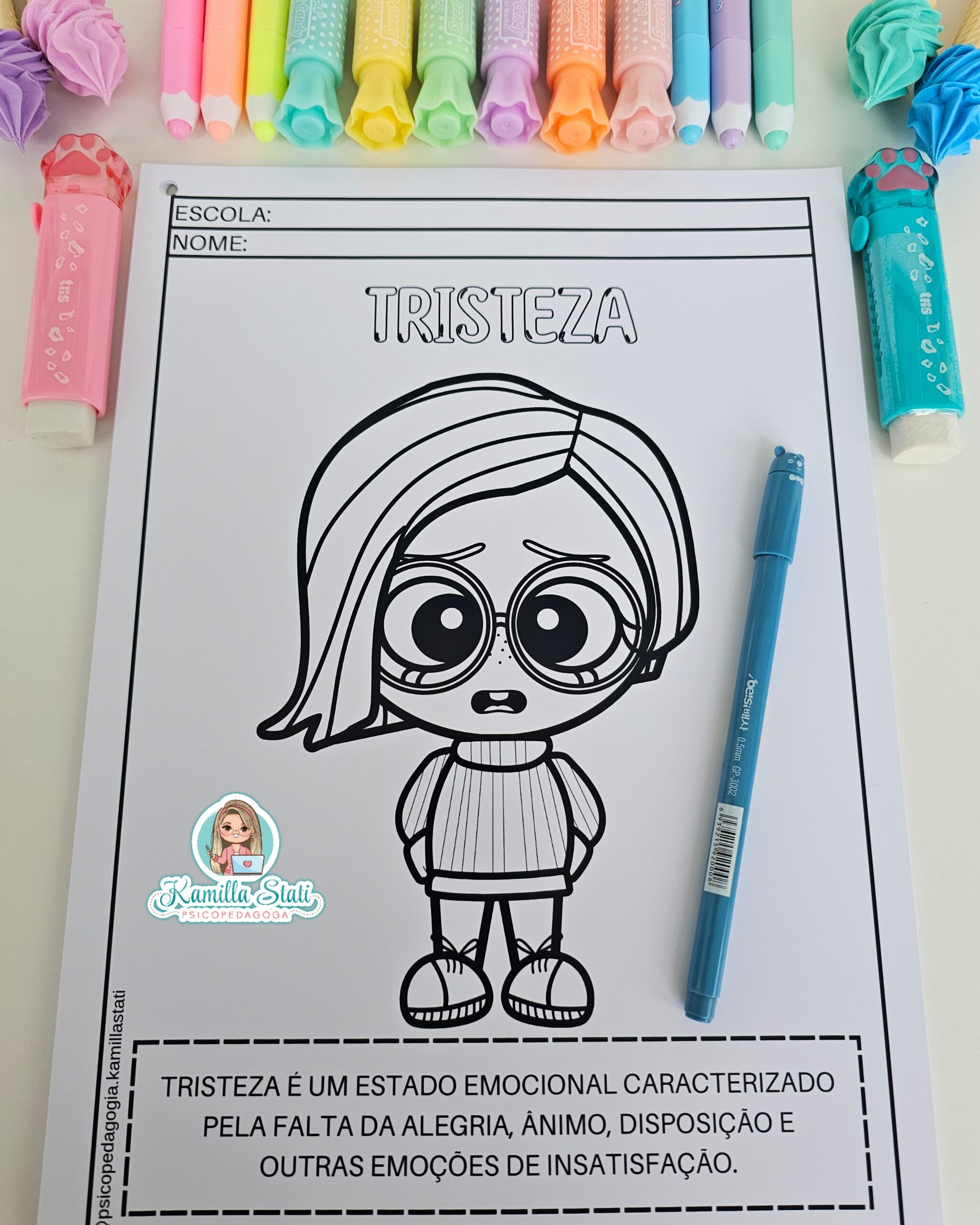 colorir para aprender emoções