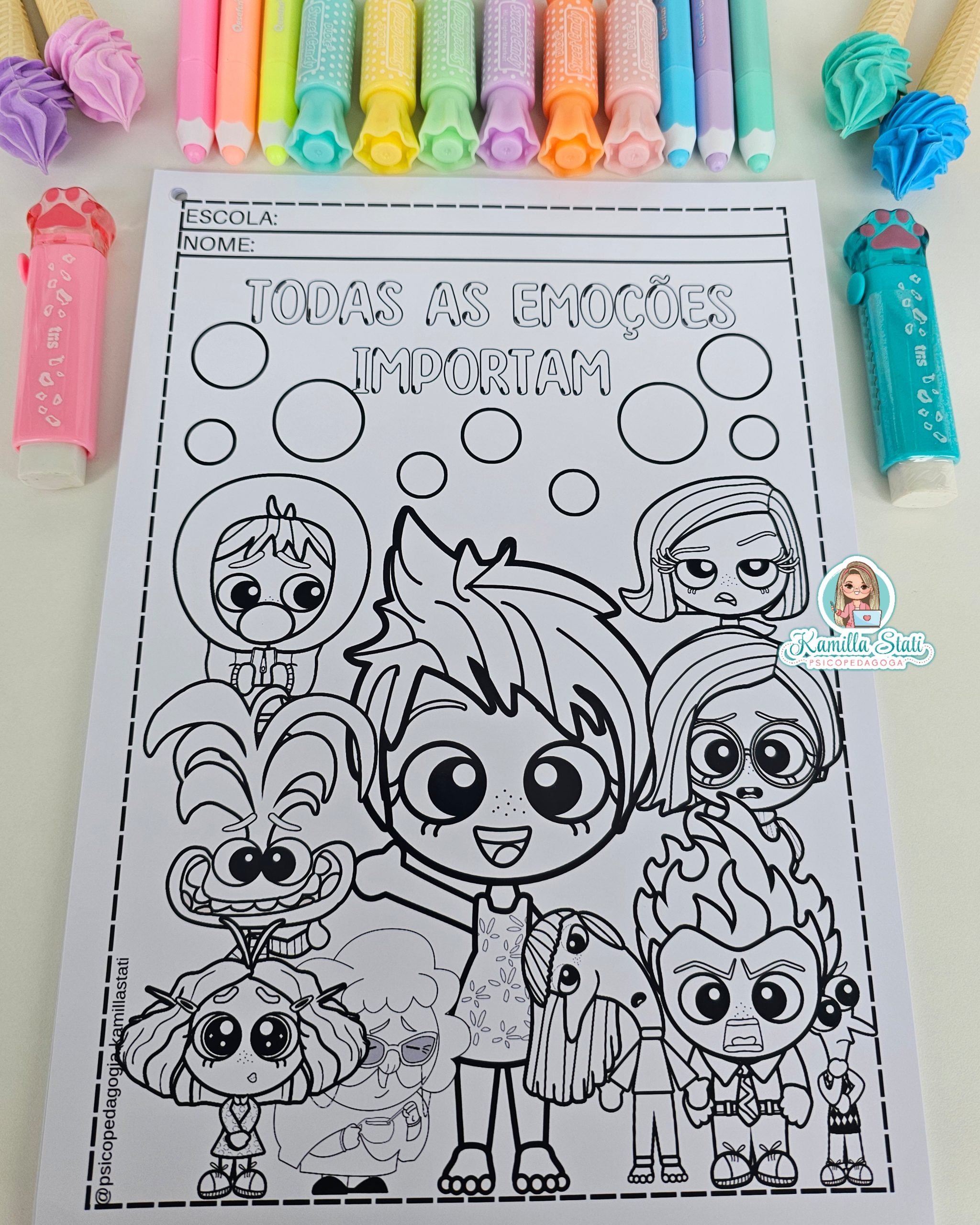 folhas para colorir sobre emoções
