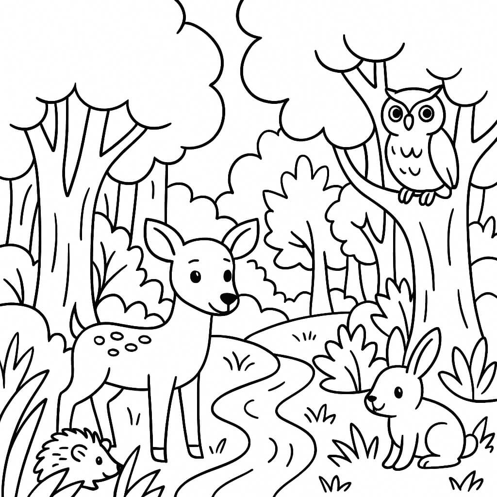 livro de colorir floresta digital