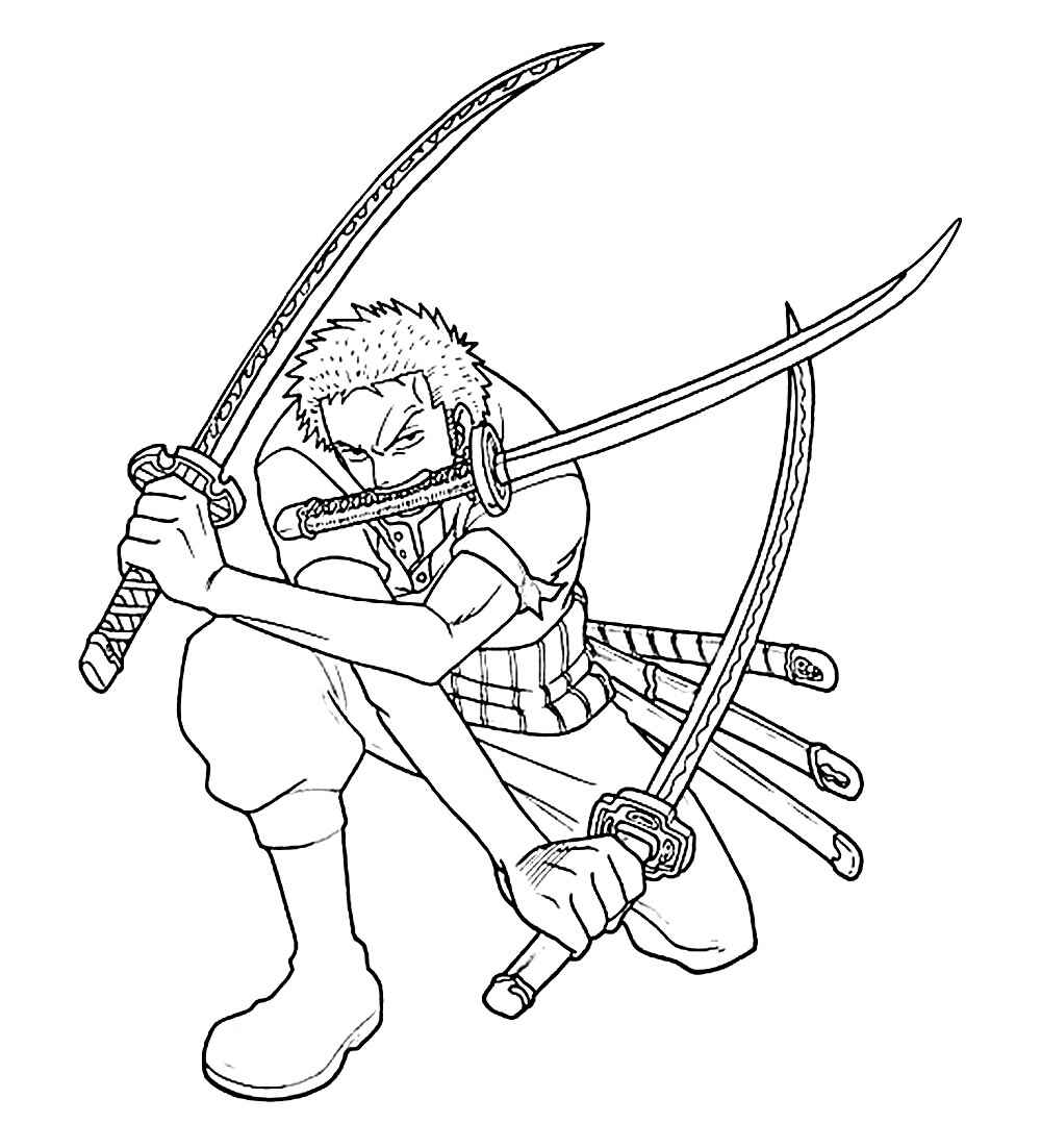 desenho Roronoa Zoro para pintar