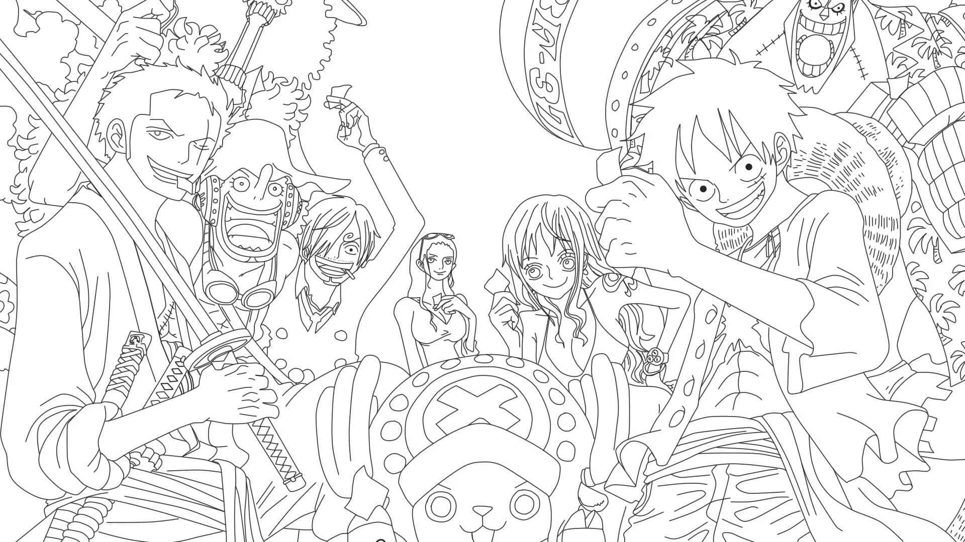 Zoro e outros piratas para colorir