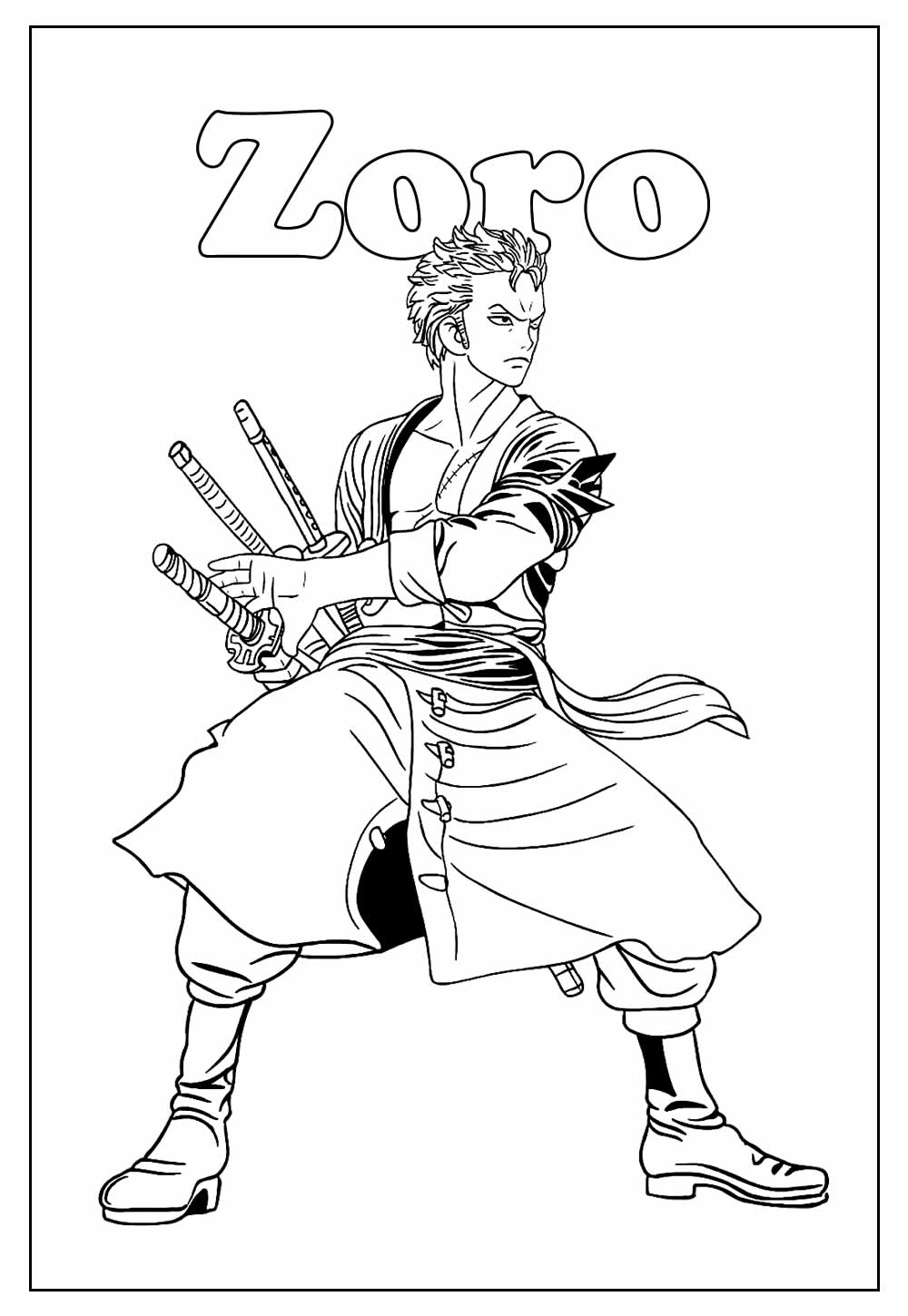 como colorir Zoro One Piece