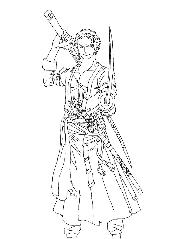 fanart Zoro para colorir