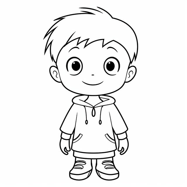desenho para pintar menino