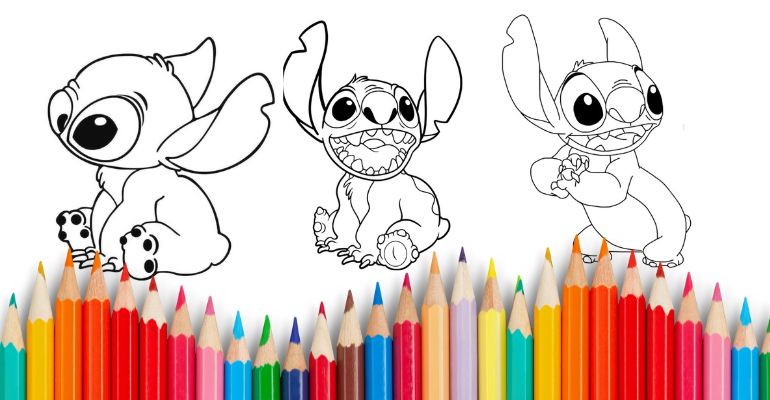 stitch para imprimir e colorir grátis