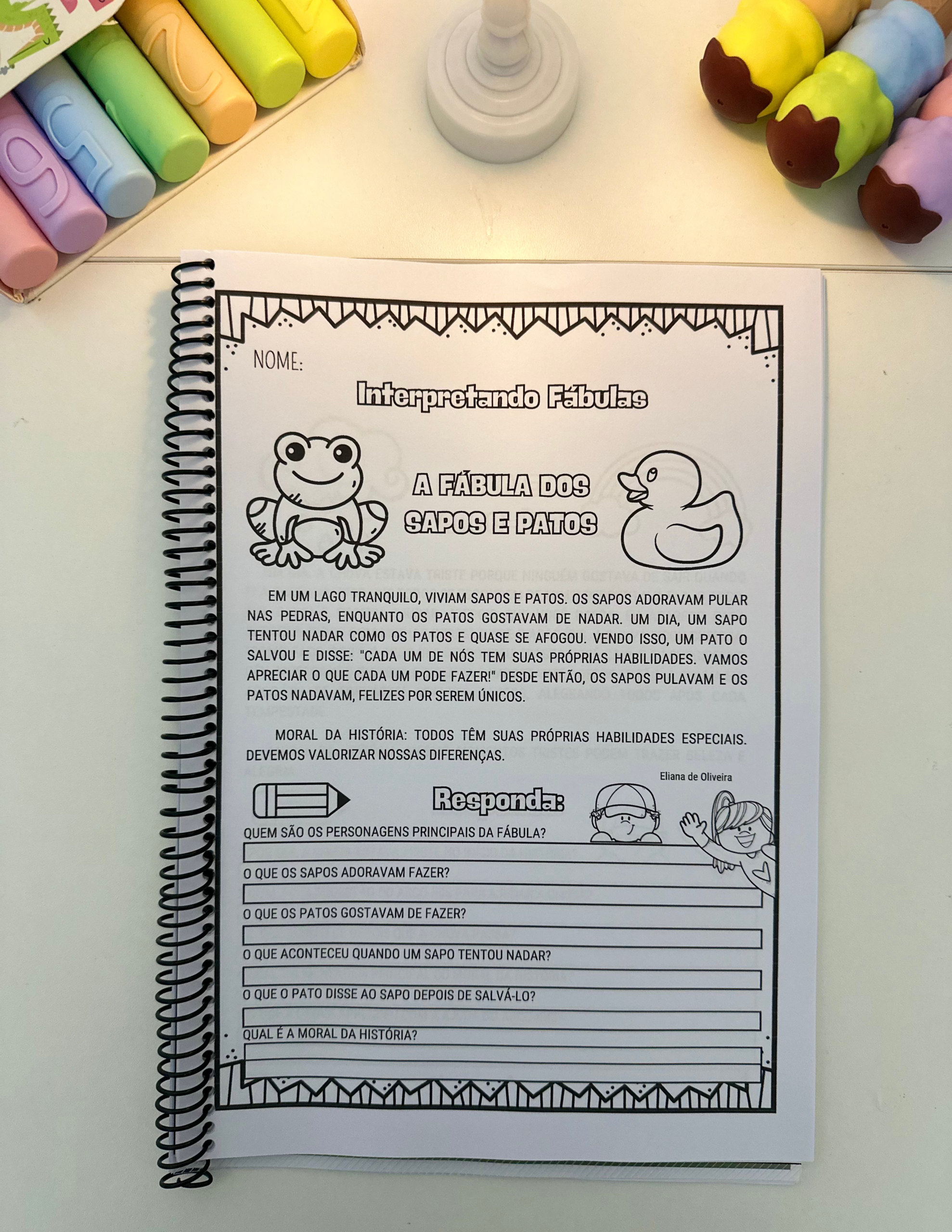 materiais pedagógicos de fábulas