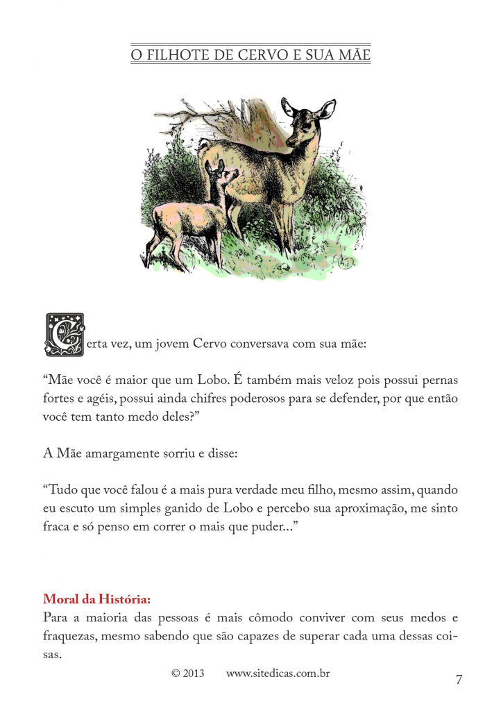 contos com moral para imprimir