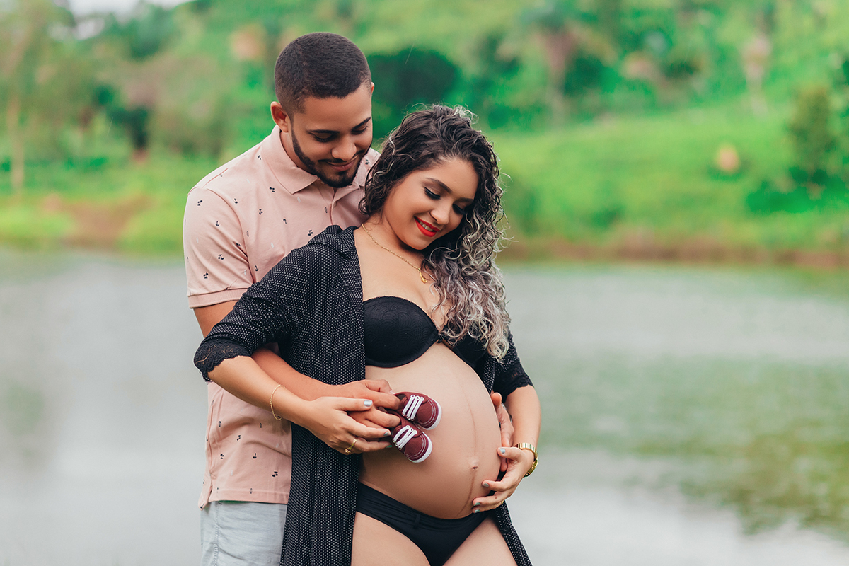ensaio gestante estúdio casal