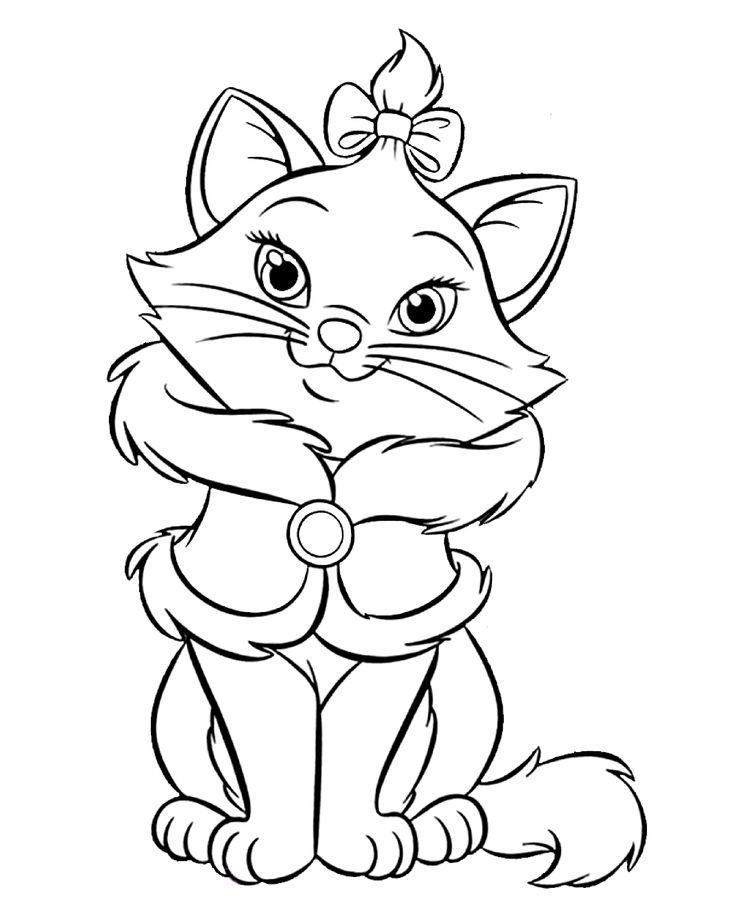 gatinha marie desenho para pintar