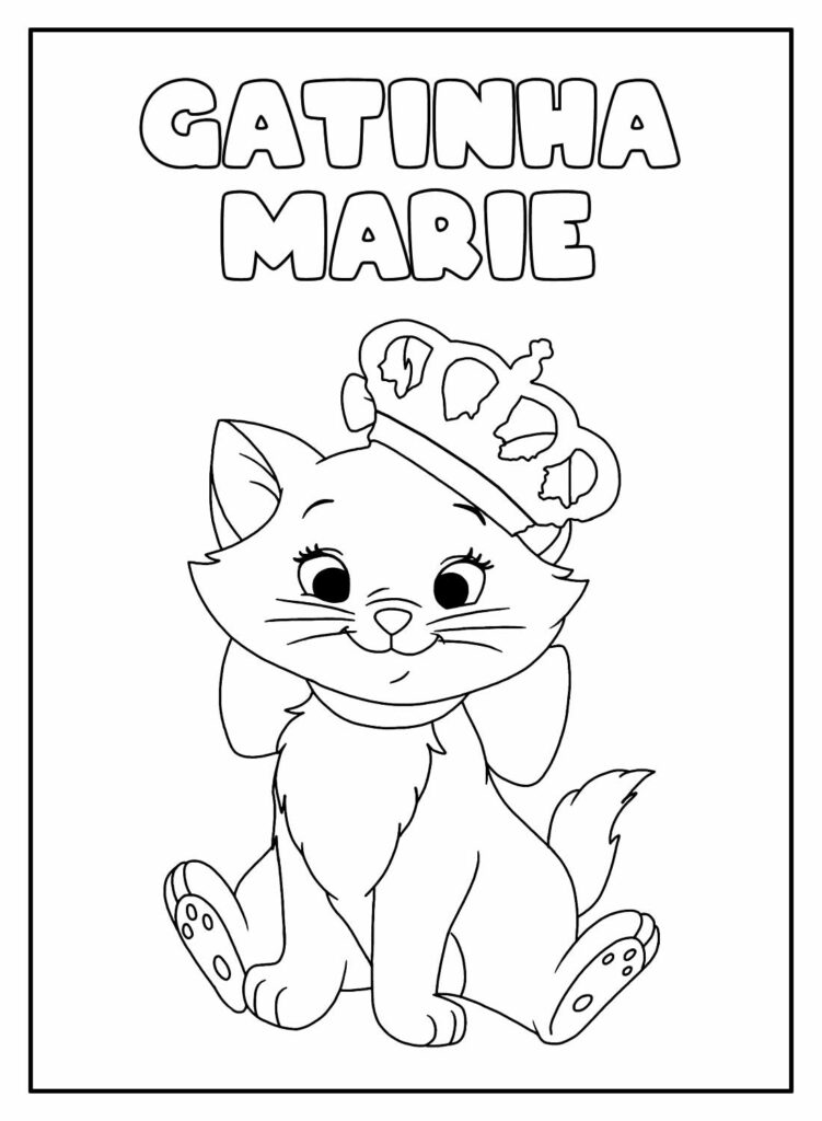 gatinha marie desenho para pintar