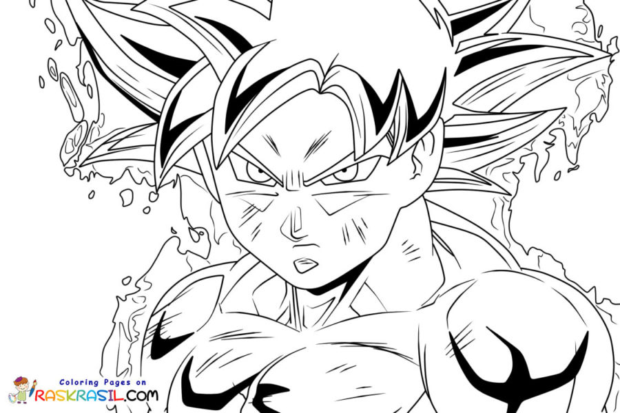 desenho goku instinto superior para imprimir