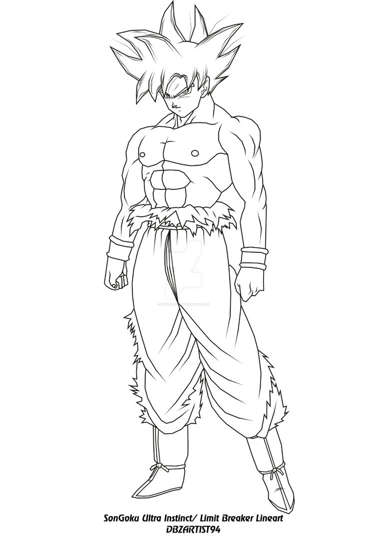 desenho goku instinto superior para pintar