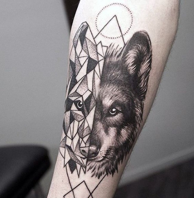 tatuagem geométrica masculina