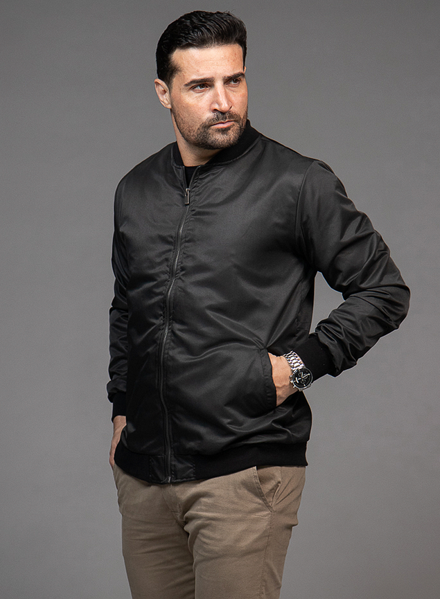 jaqueta bomber masculina preta