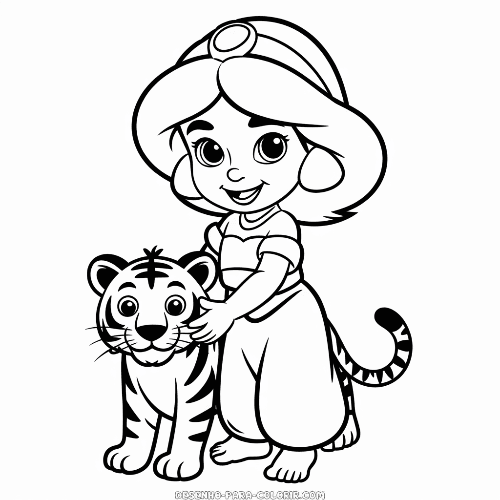 desenho da princesa jasmine para pintar