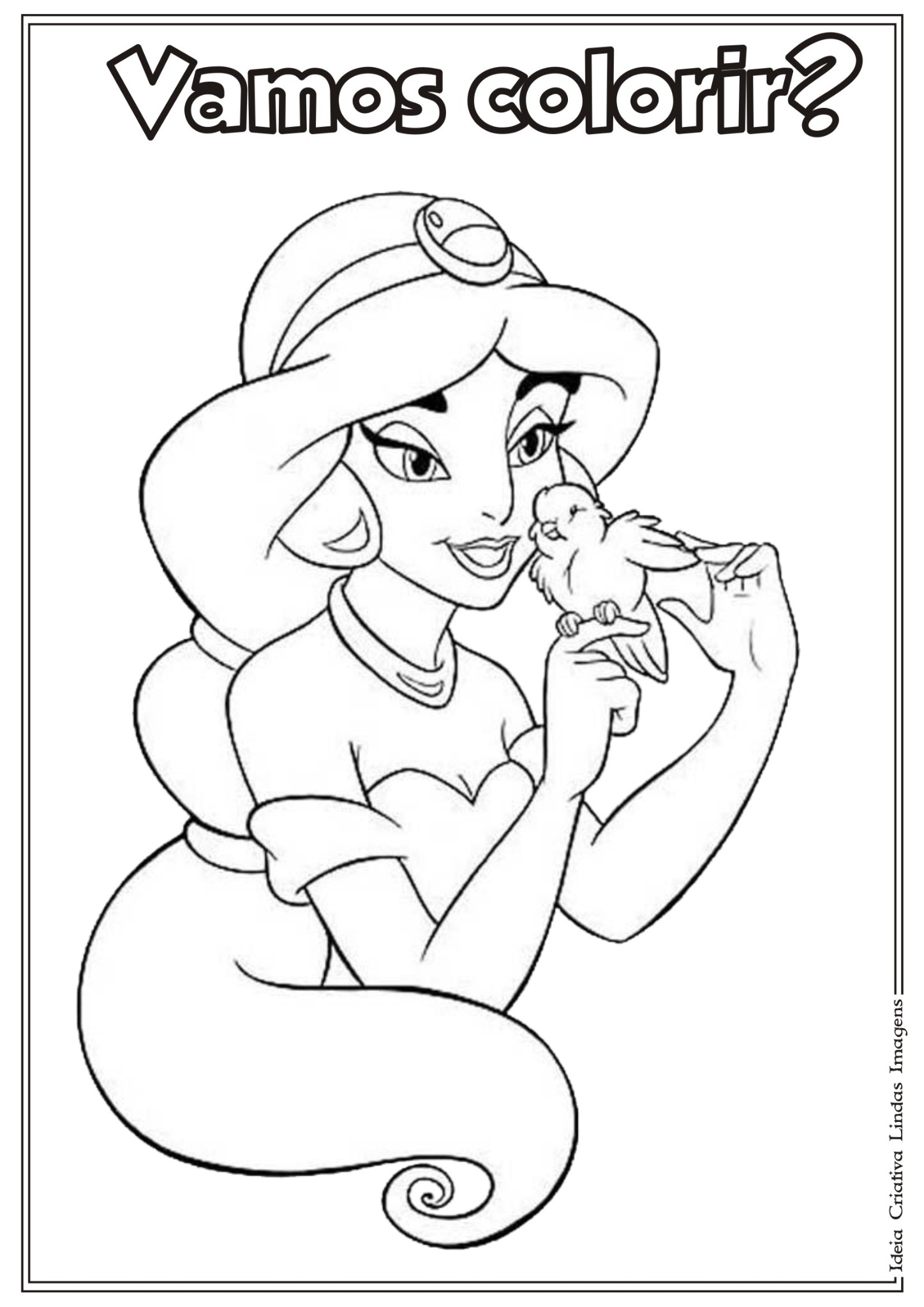desenho da princesa jasmine para pintar