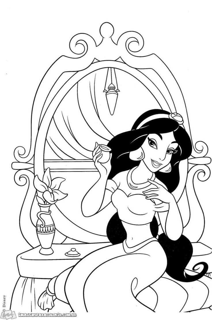 jasmine para imprimir e colorir