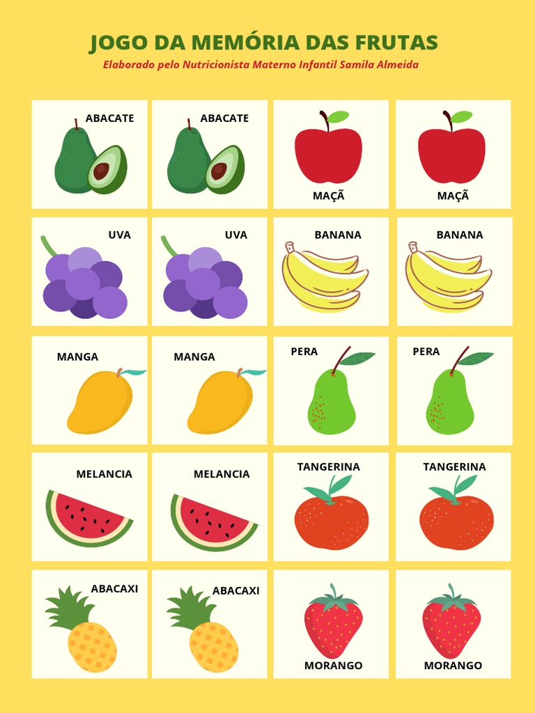jogo de memória frutas para baixar