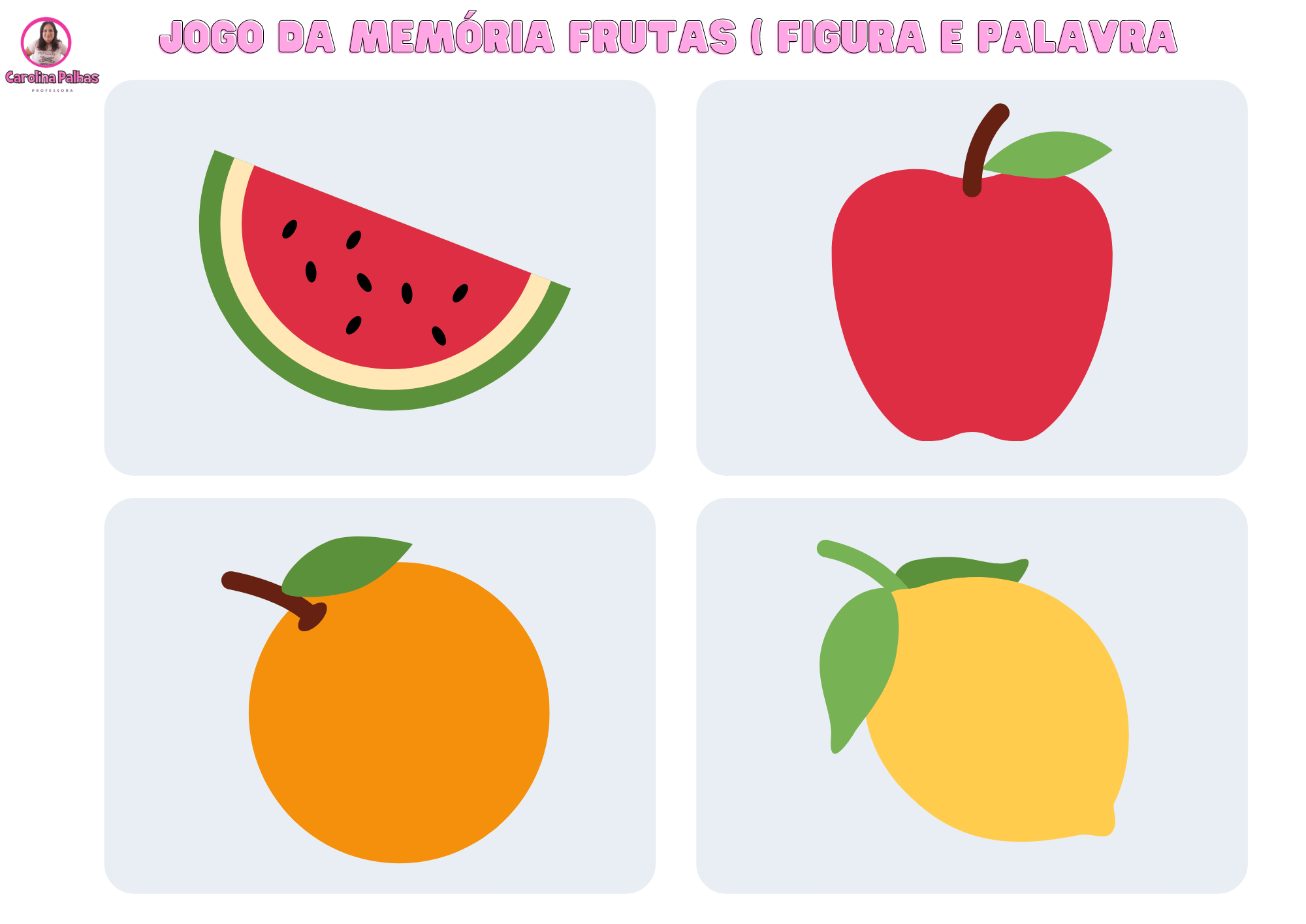 jogo da memória frutas para educação infantil