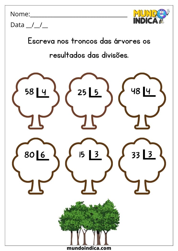 exercícios de divisão lúdicos