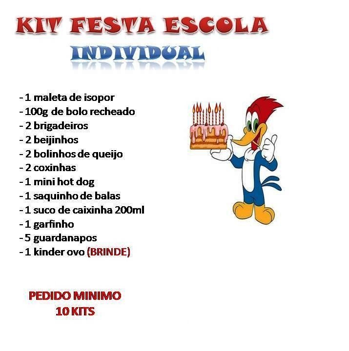 Lancheira de aniversário escolar