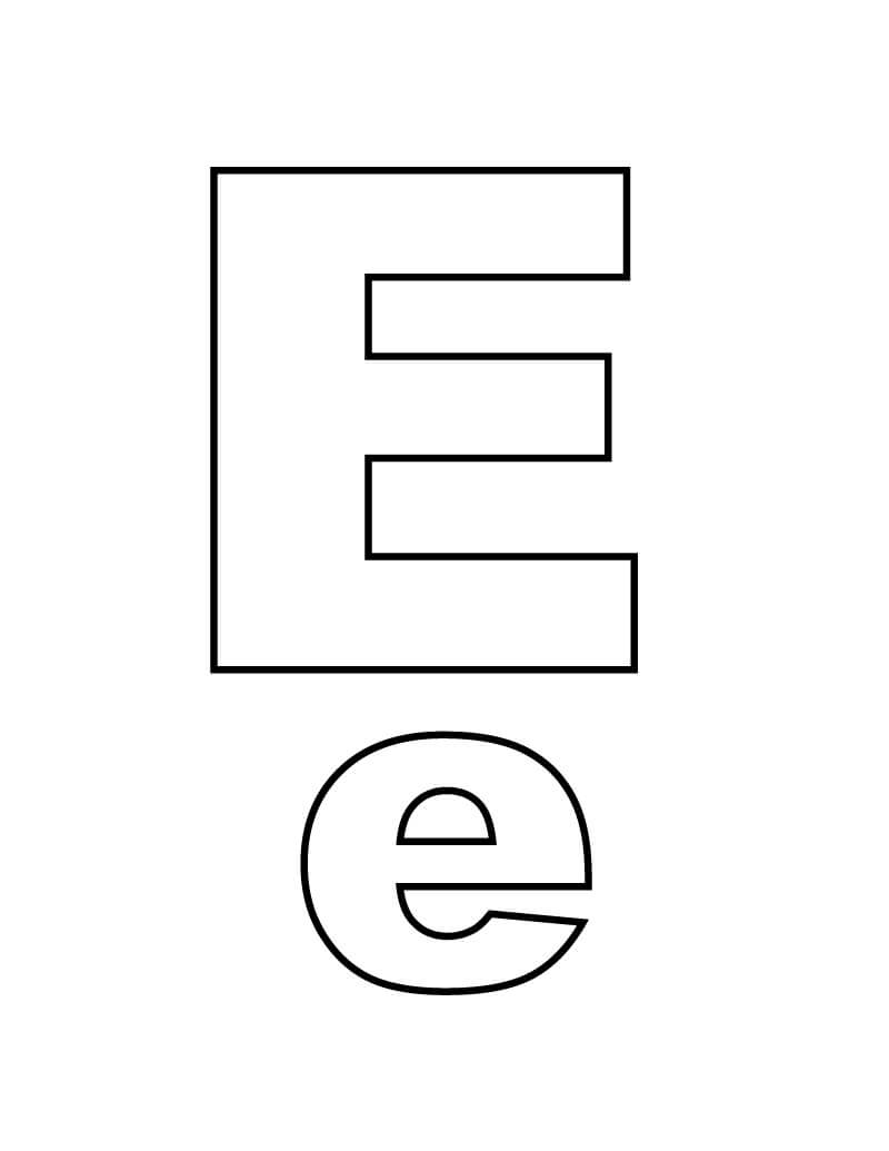 letra E de elefante para colorir