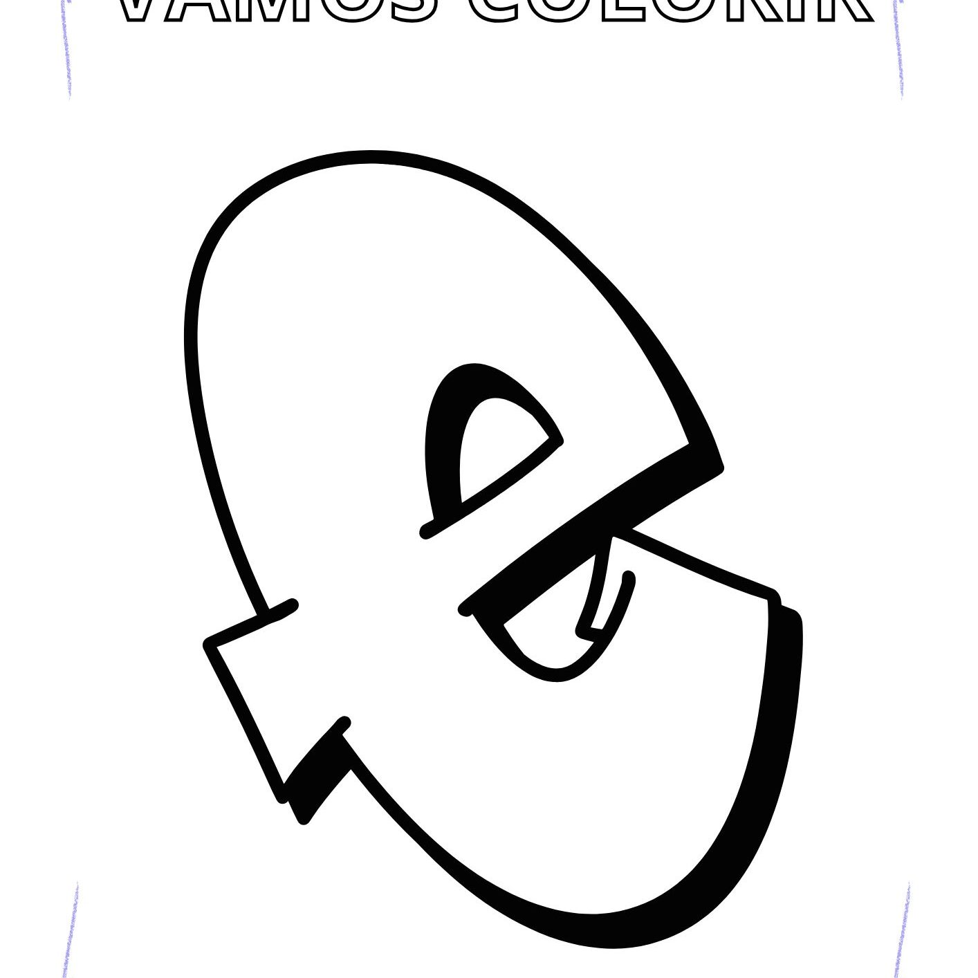 letra E maiúscula para colorir